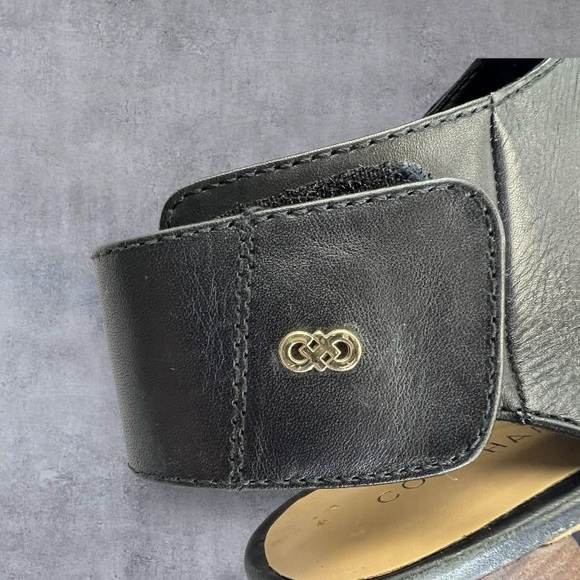 Cole Haan Wrey Black Leather Booties Block Heel Peep Toe Women’s Sz: 9B - Picture 8 of 12